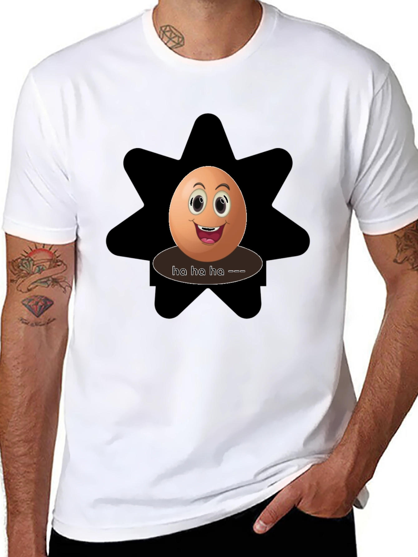 Funny Egg Graphic Tee - Black Cotton T-Shirt