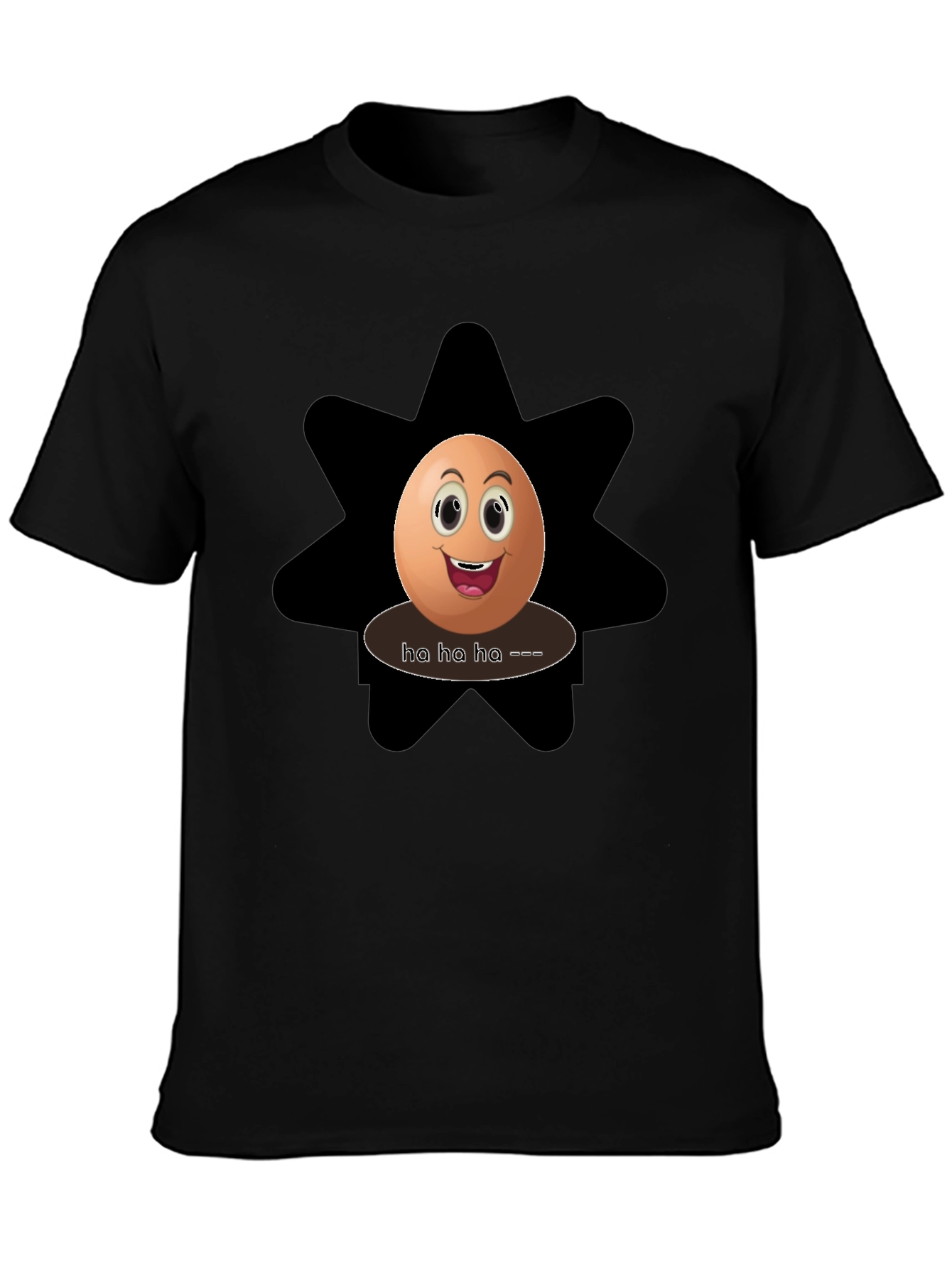 Funny Egg Graphic Tee - Black Cotton T-Shirt