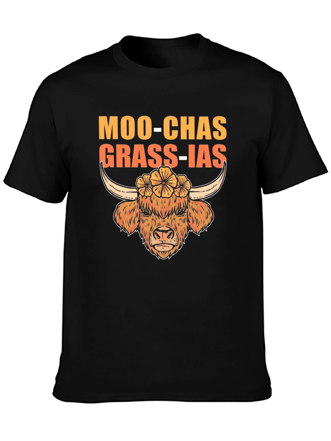 Moo-Chas Grass-ias Highland Cow Graphic Tee