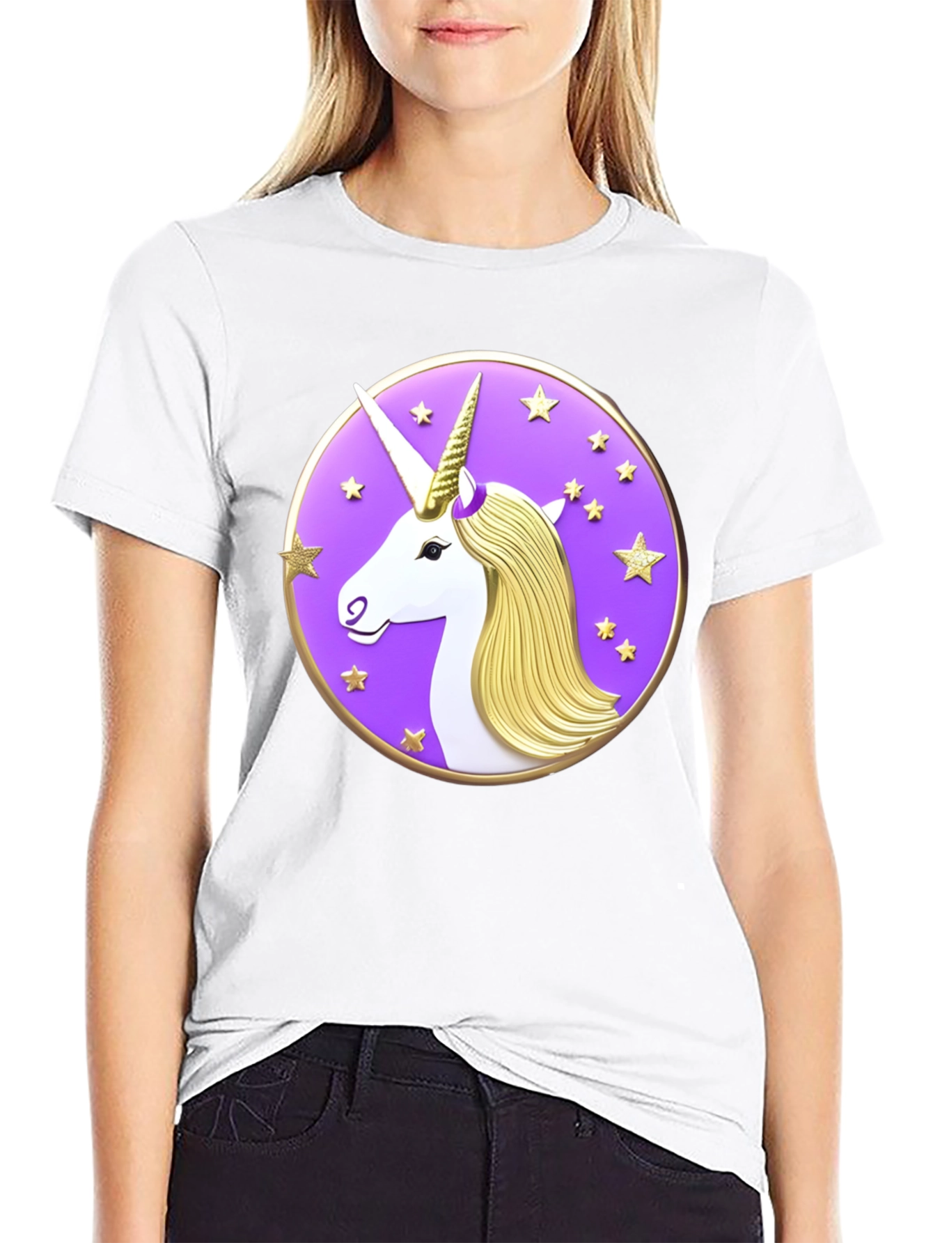 Unicorn Starburst Graphic Black T-Shirt