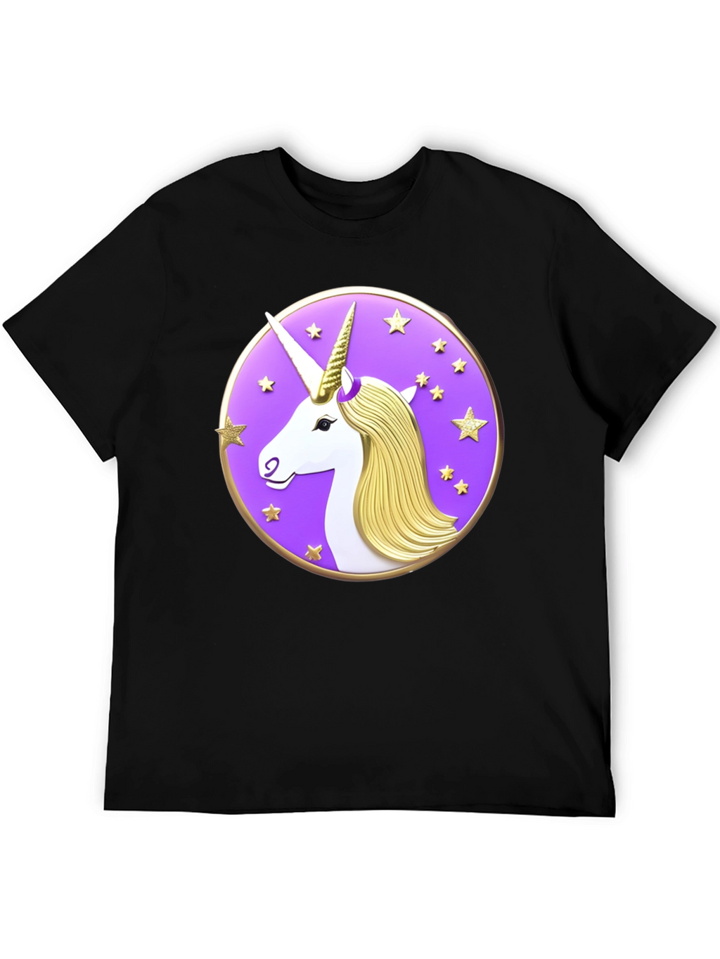 Unicorn Starburst Graphic Black T-Shirt