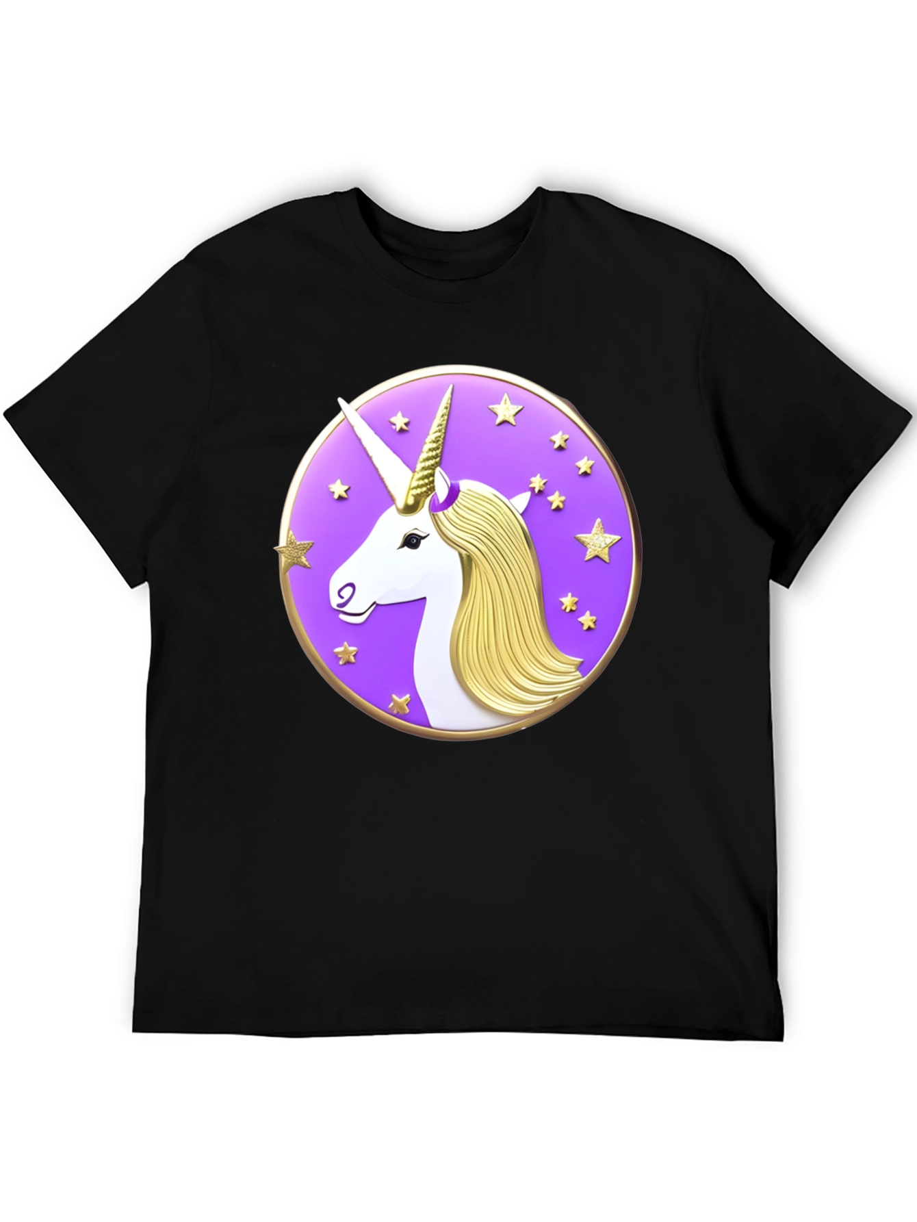 Unicorn Starburst Graphic Black T-Shirt