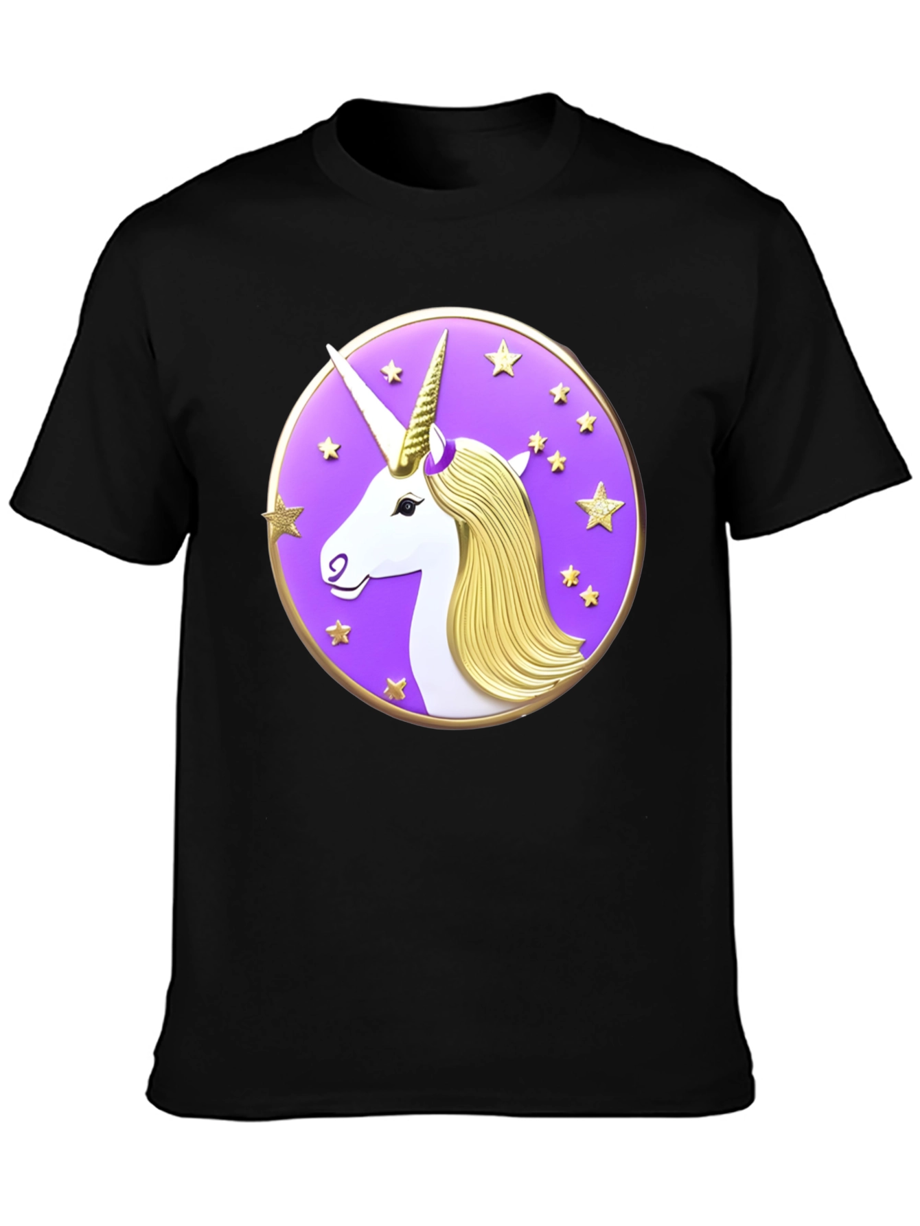 Unicorn Starburst Graphic Black T-Shirt