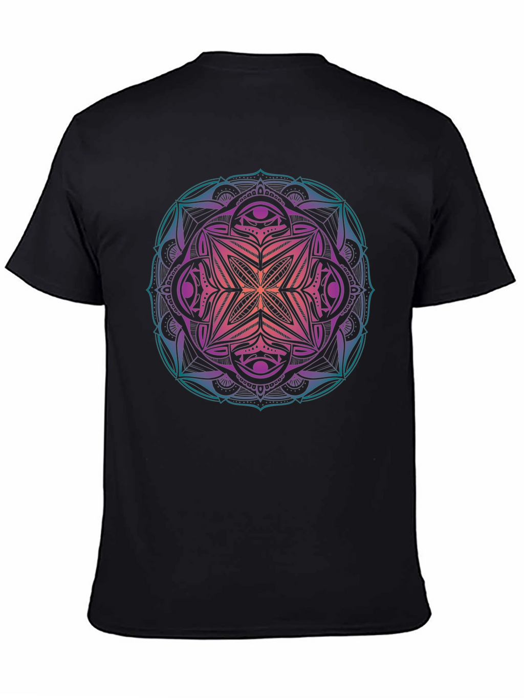 Mens Mandala Graphic Print Crew Neck T-Shirt