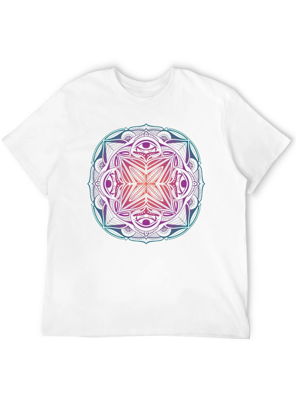Mens Mandala Graphic Print Crew Neck T-Shirt