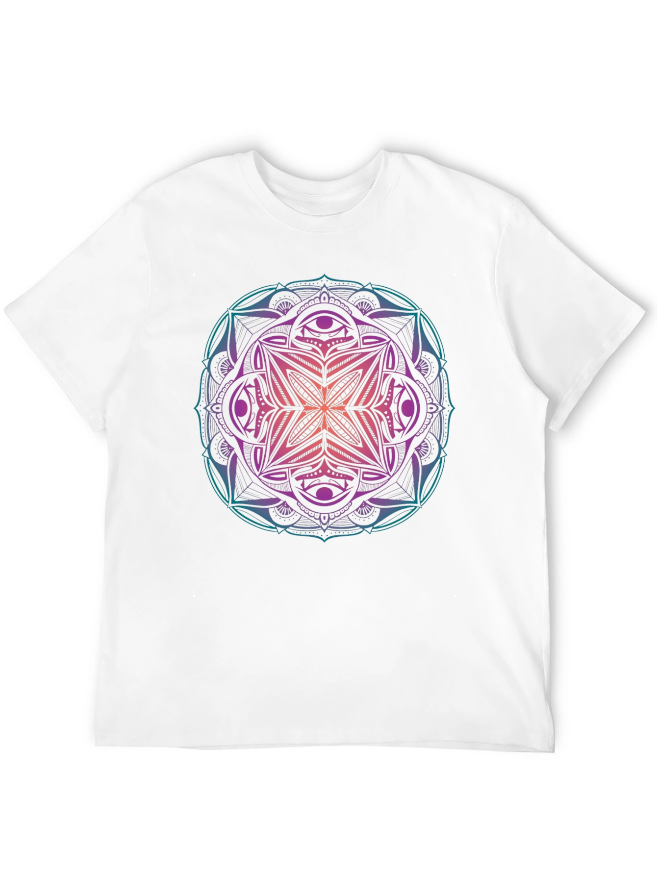 Mens Mandala Graphic Print Crew Neck T-Shirt