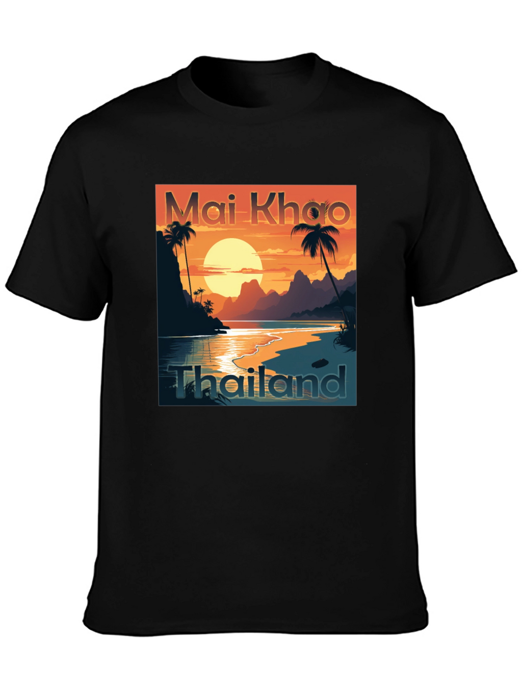 Mai Khao Thailand Black Graphic Tee