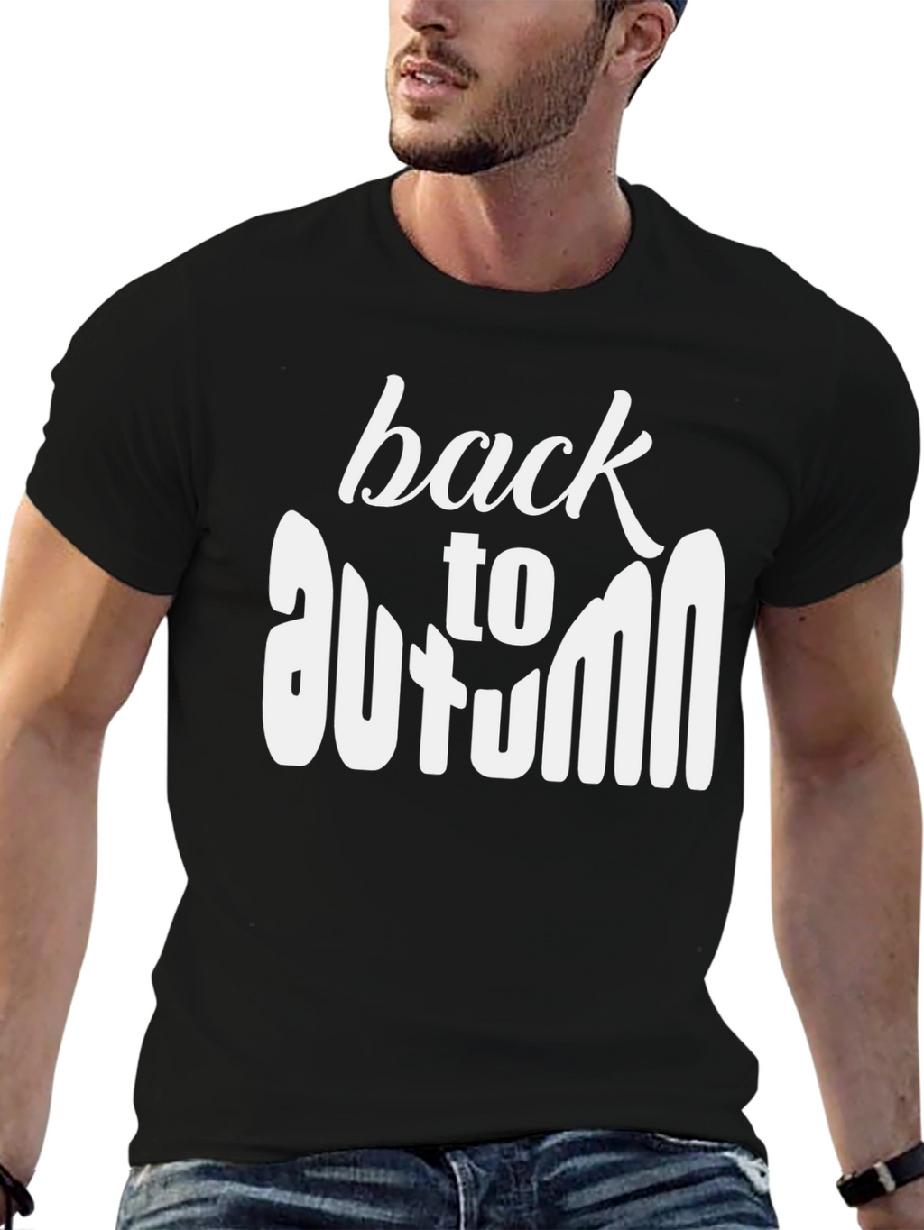 Back to Autumn Graphic Tee - Soft Black T-Shirt