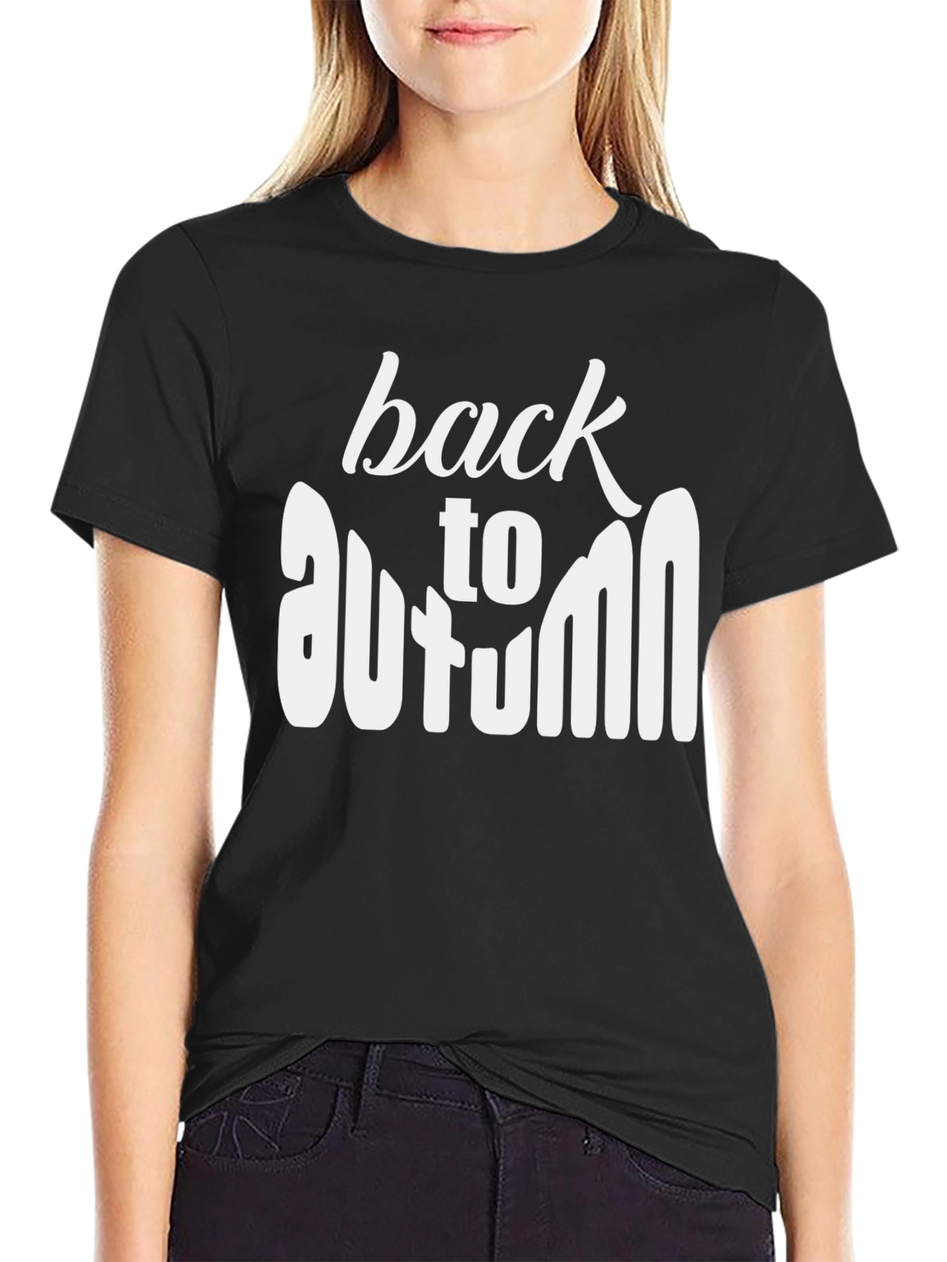 Back to Autumn Graphic Tee - Soft Black T-Shirt