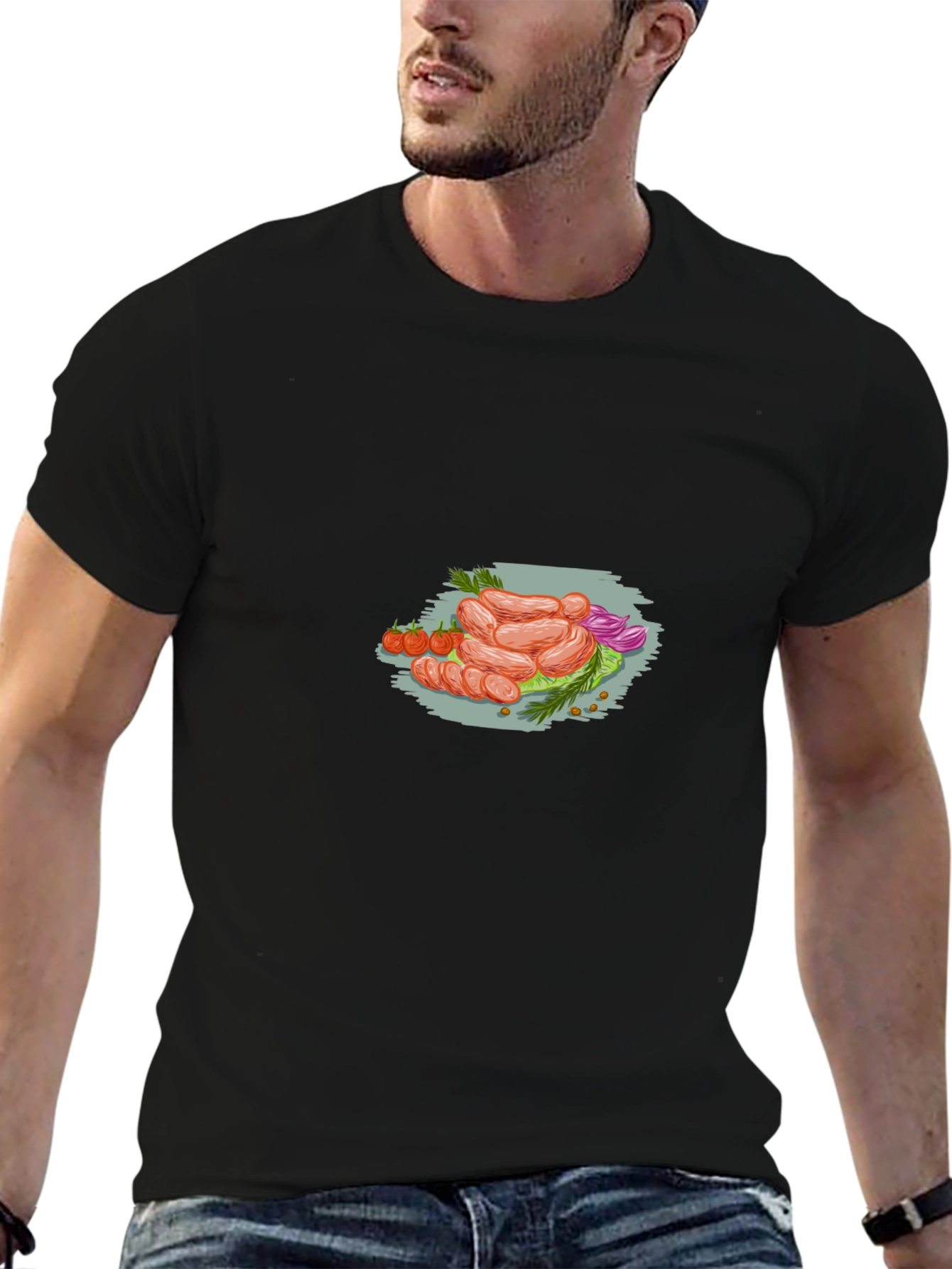 Sausage Feast Black Graphic Tee - Food Lovers Apparel