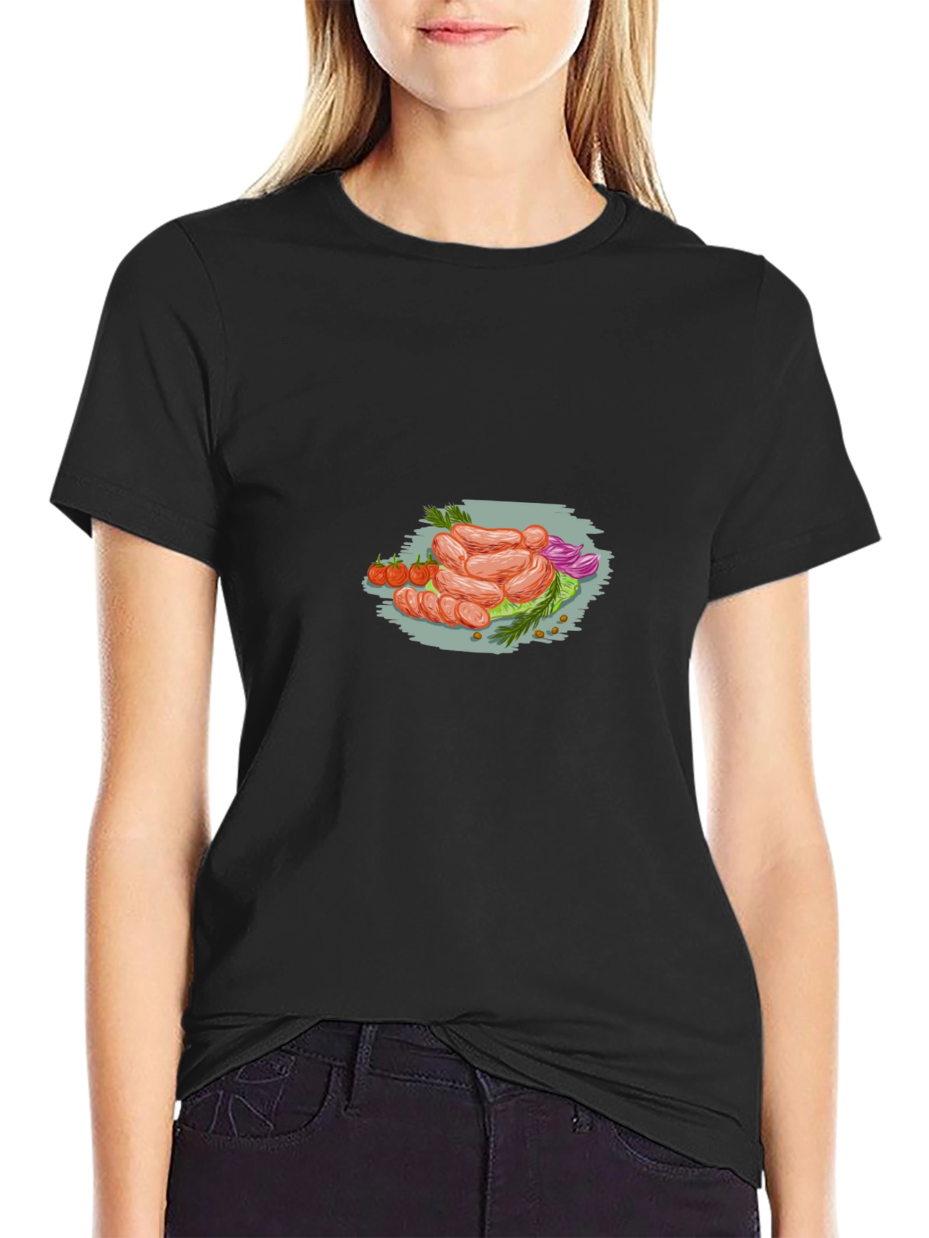 Sausage Feast Black Graphic Tee - Food Lovers Apparel