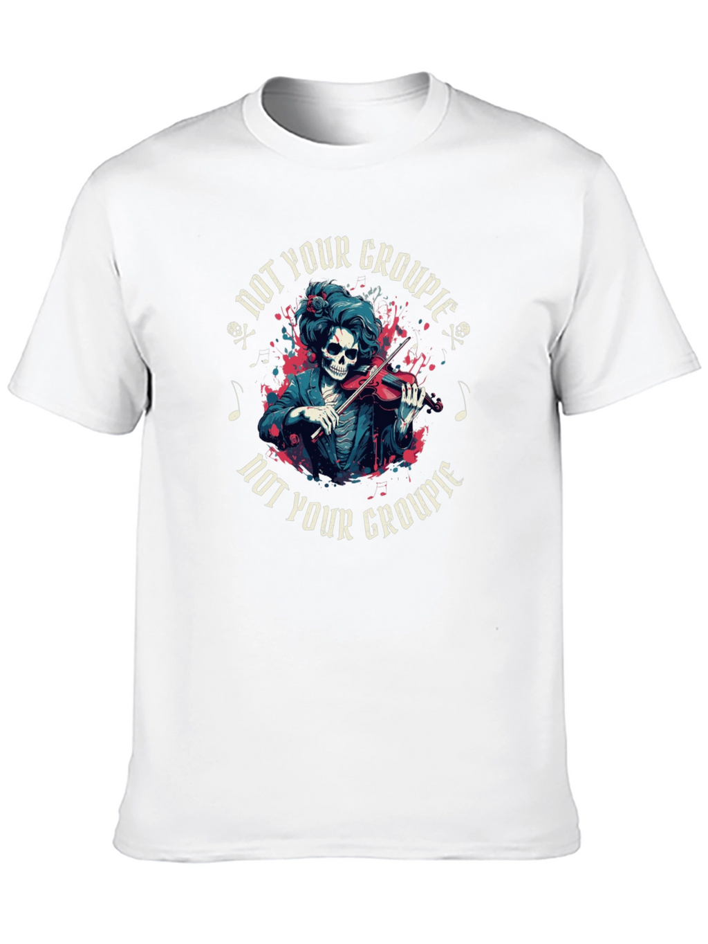 Not Your Groupie Skeleton Violinist Black T-Shirt