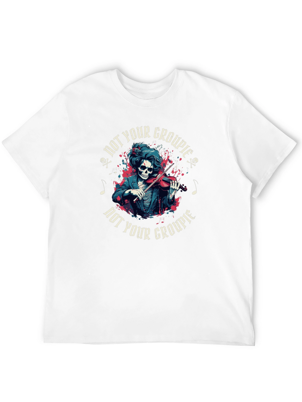 Not Your Groupie Skeleton Violinist Black T-Shirt