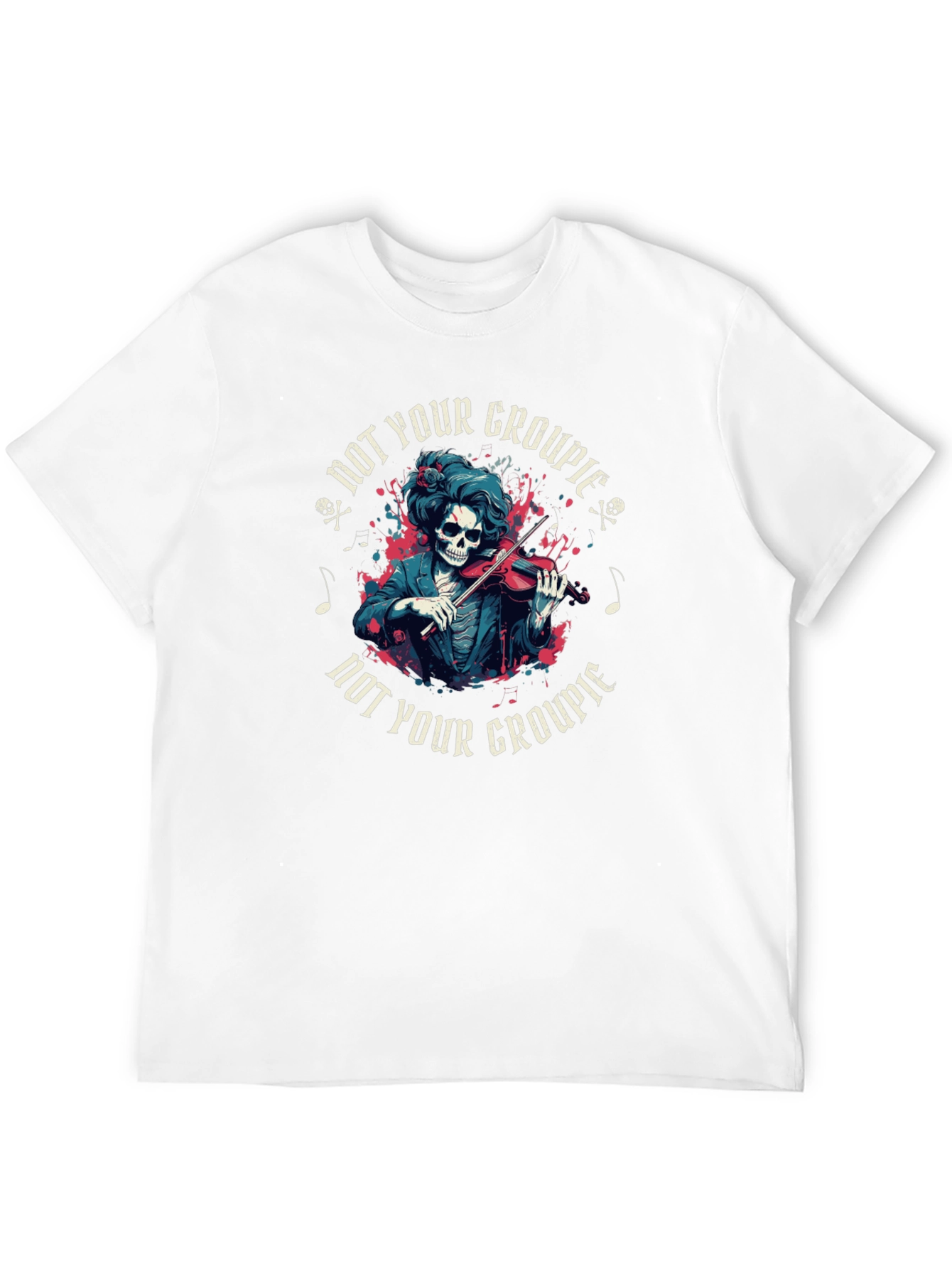Not Your Groupie Skeleton Violinist Black T-Shirt