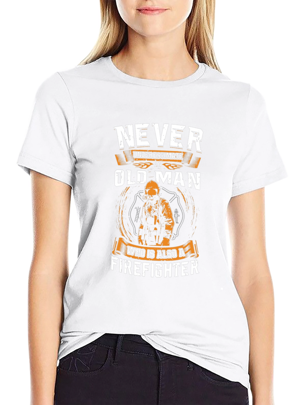 Never Underestimate an Old Man Firefighter T-Shirt