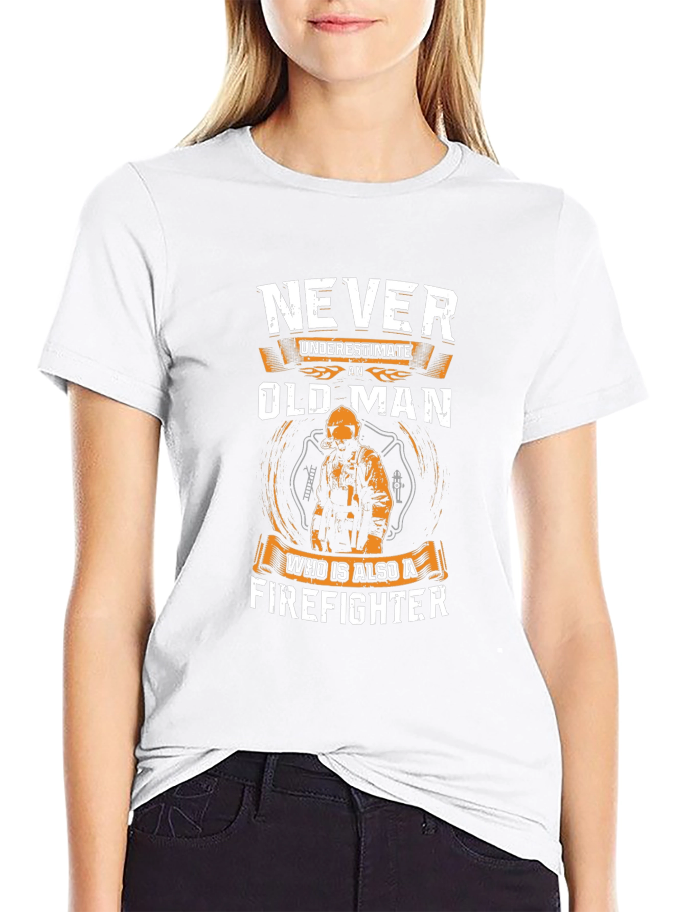 Never Underestimate an Old Man Firefighter T-Shirt