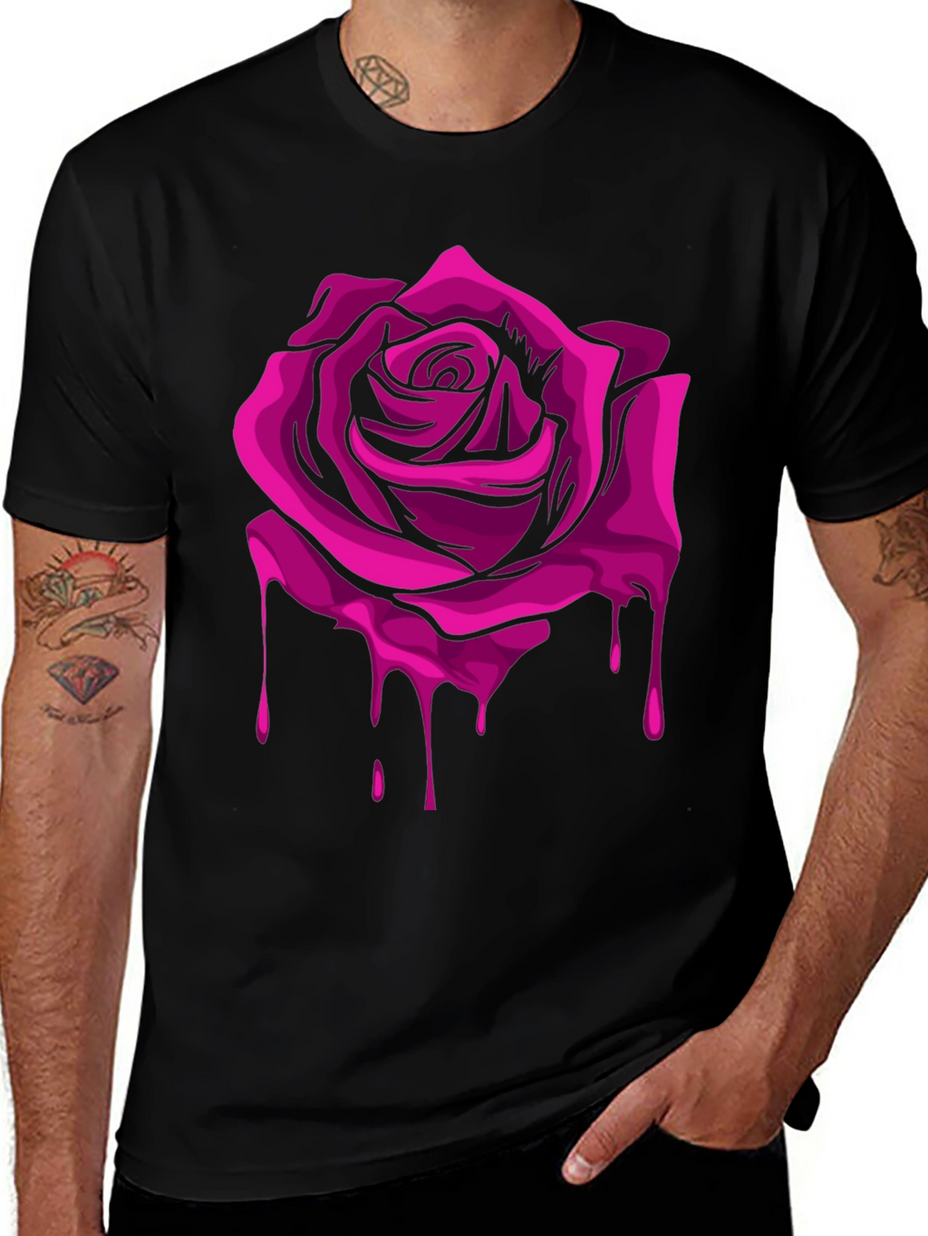 Rose Drip Graphic Tee - Modern Streetwear