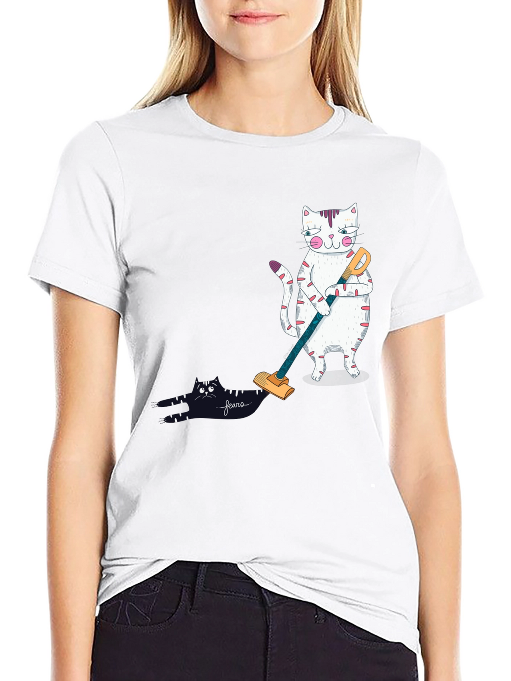 Cat Vacuuming T-Shirt
