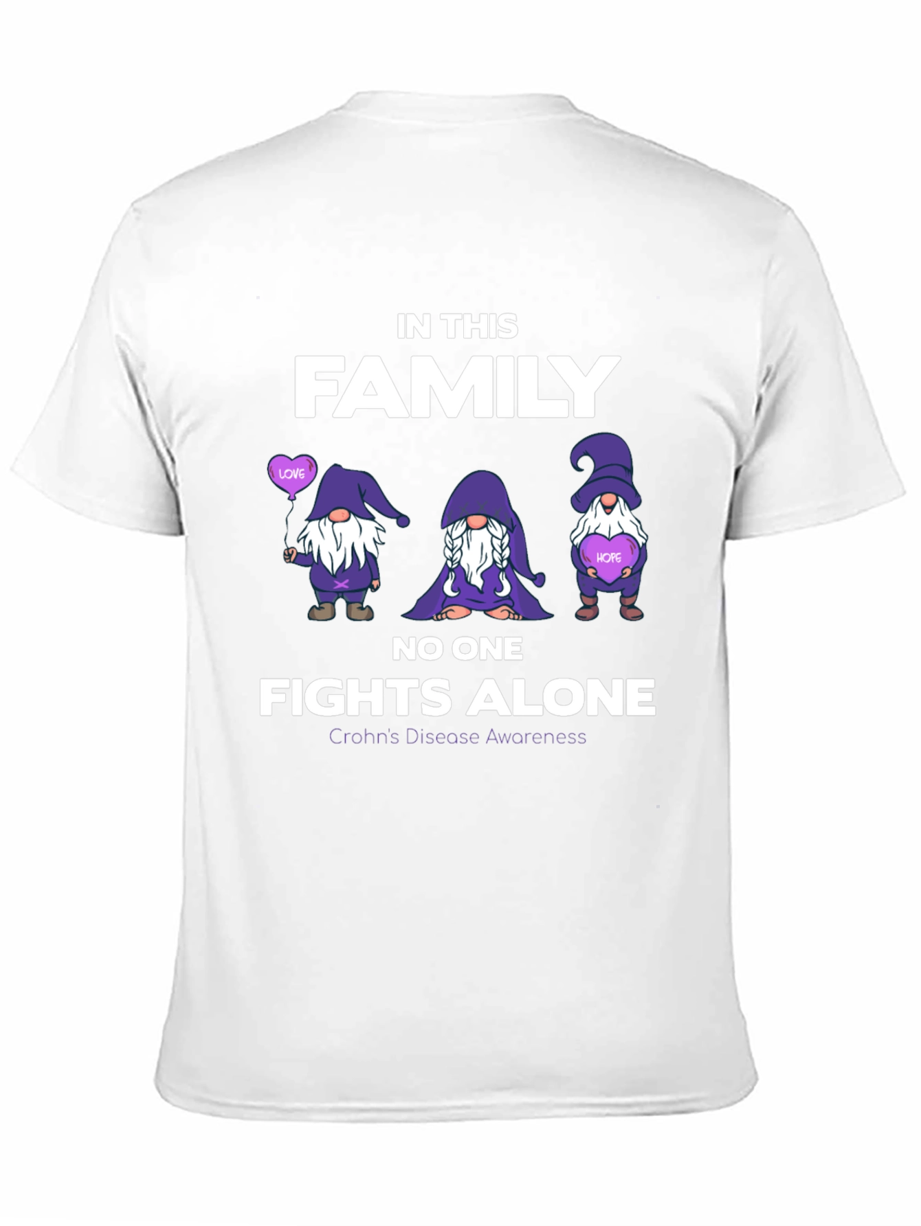 Crohns Disease Awareness T-Shirt - No One Fights Alone