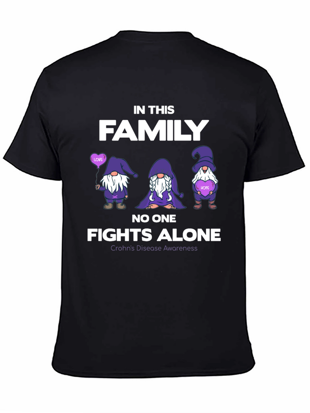 Crohns Disease Awareness T-Shirt - No One Fights Alone