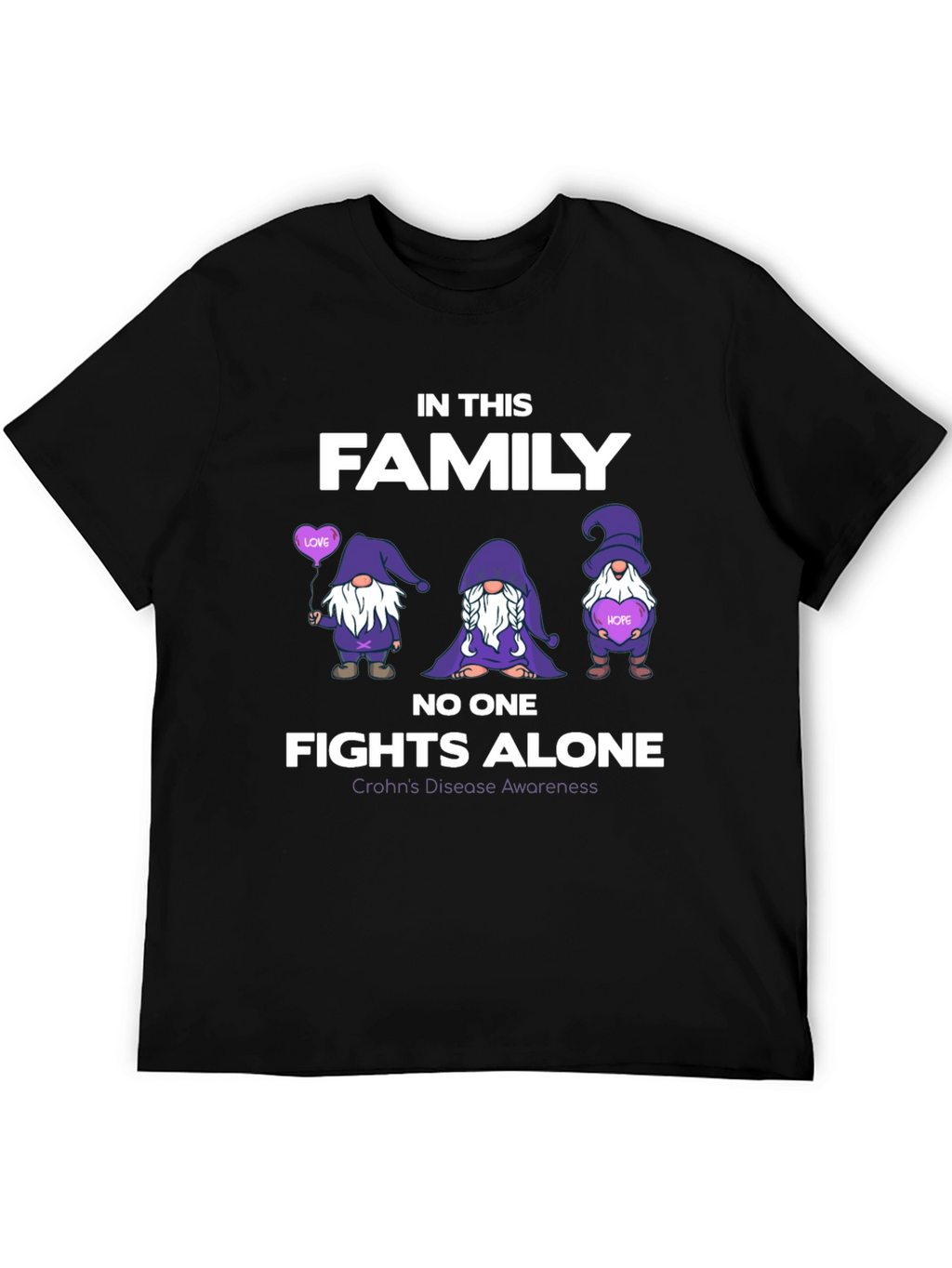 Crohns Disease Awareness T-Shirt - No One Fights Alone
