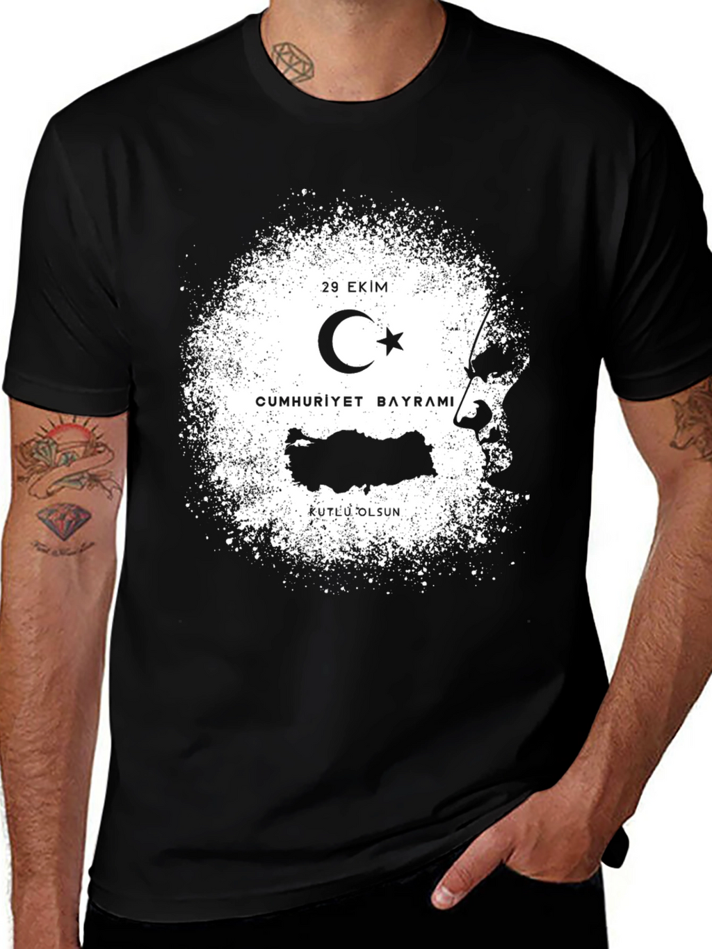 Black T-Shirt: Turkish Republic Day Design