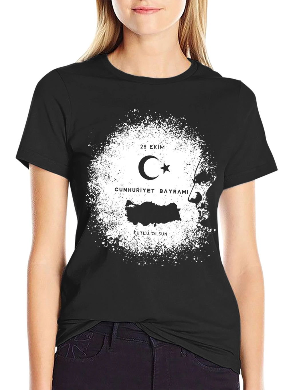 Black T-Shirt: Turkish Republic Day Design