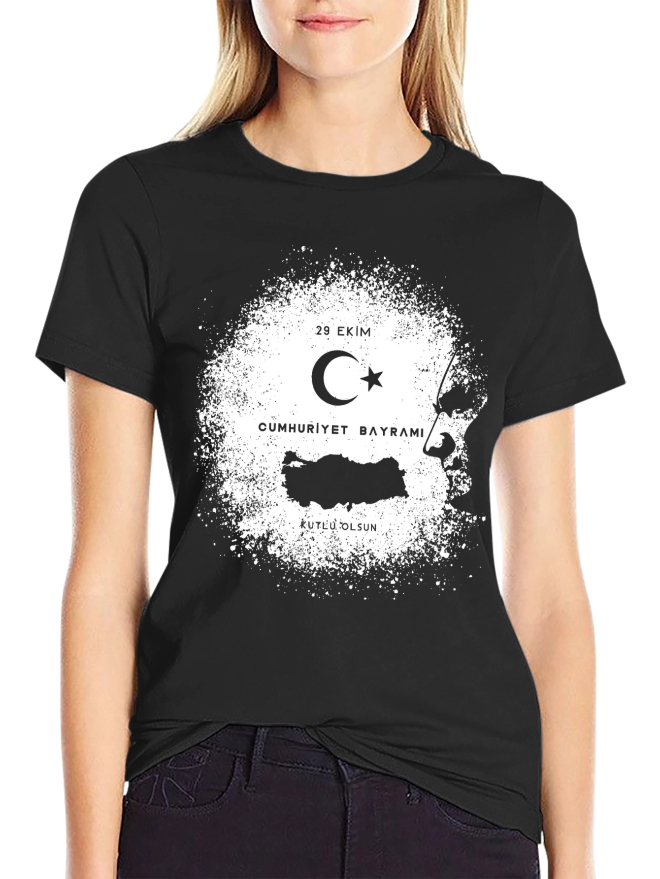Black T-Shirt: Turkish Republic Day Design