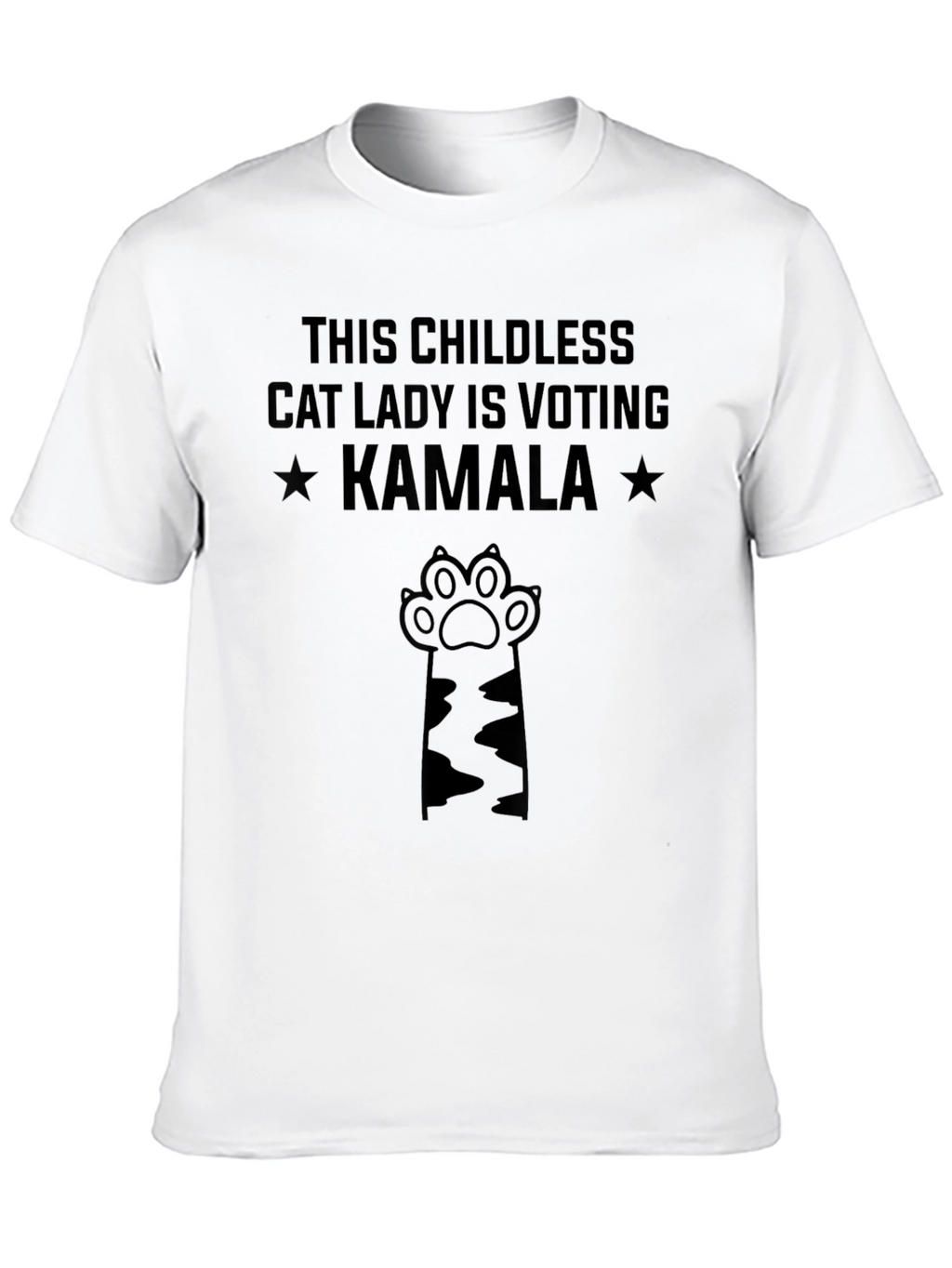 Childless Cat Lady Voting Kamala Black T-Shirt