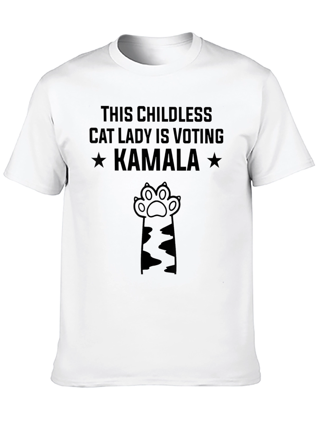 Childless Cat Lady Voting Kamala Black T-Shirt