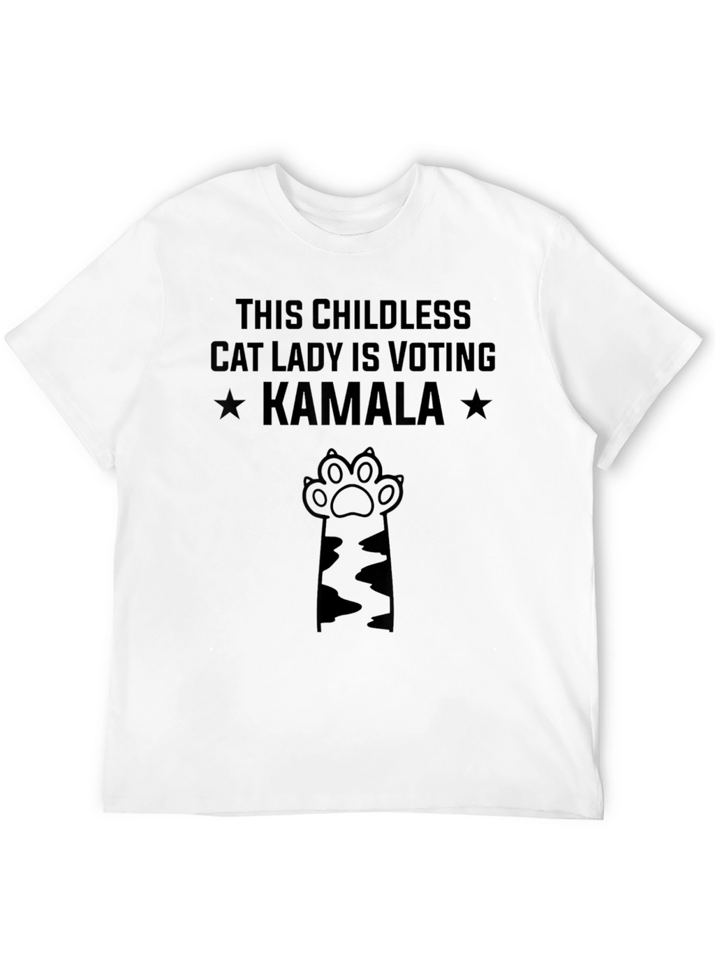 Childless Cat Lady Voting Kamala Black T-Shirt