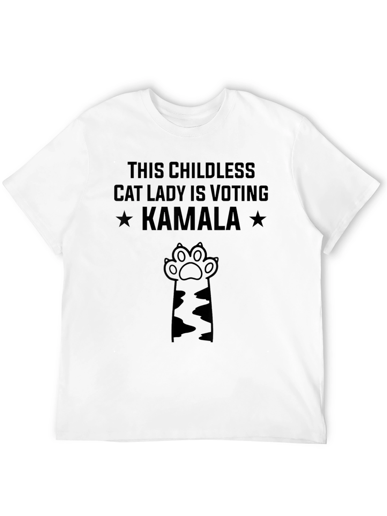 Childless Cat Lady Voting Kamala Black T-Shirt
