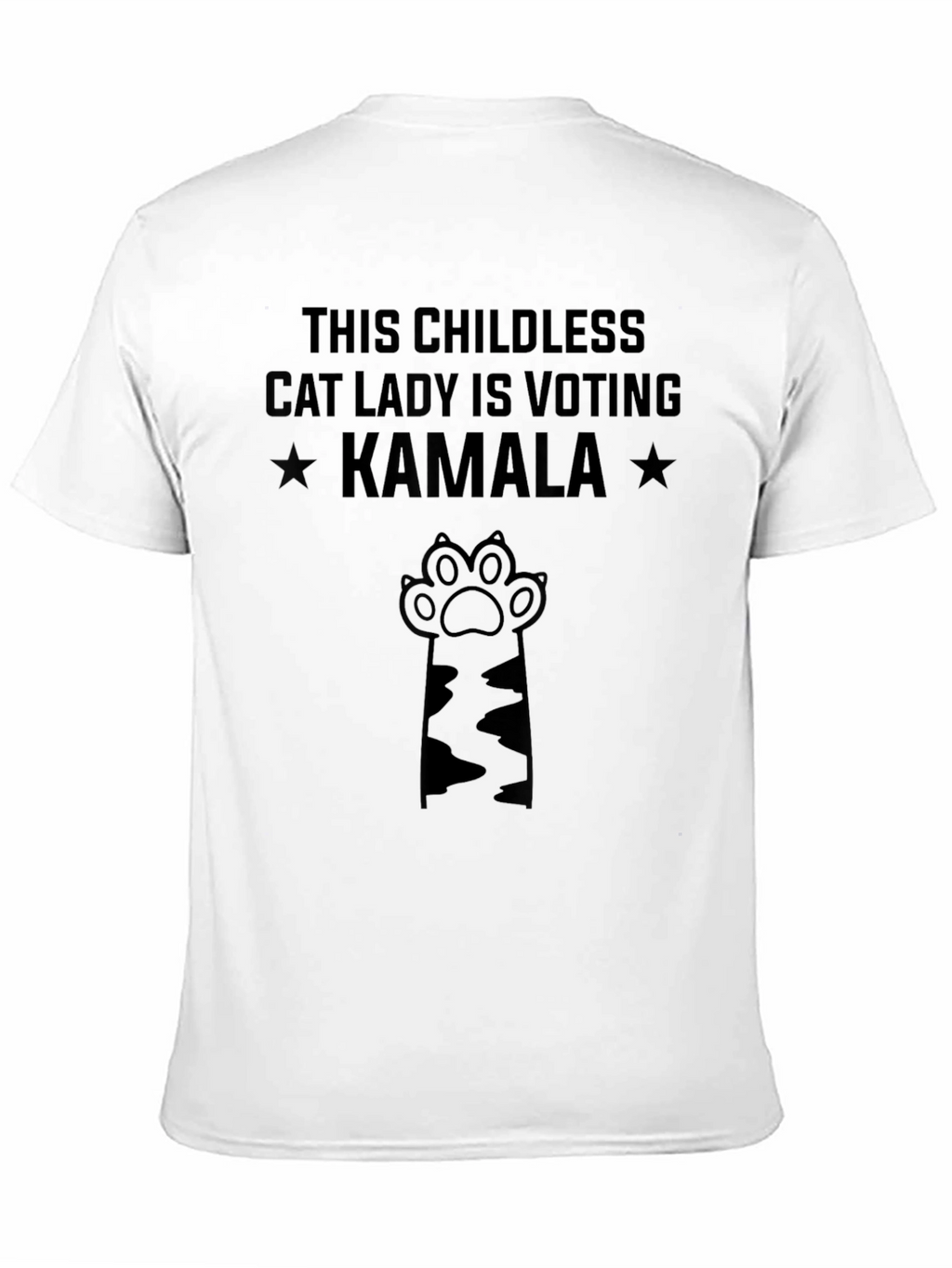 Childless Cat Lady Voting Kamala Black T-Shirt