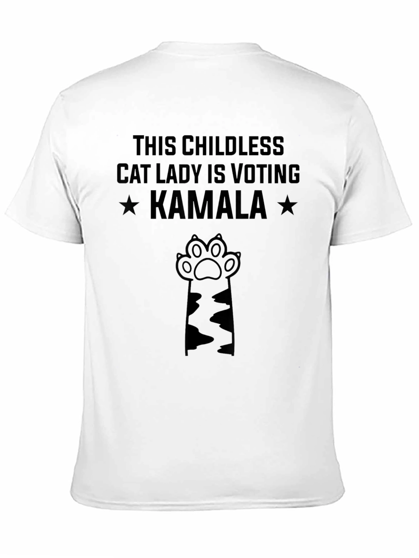 Childless Cat Lady Voting Kamala Black T-Shirt