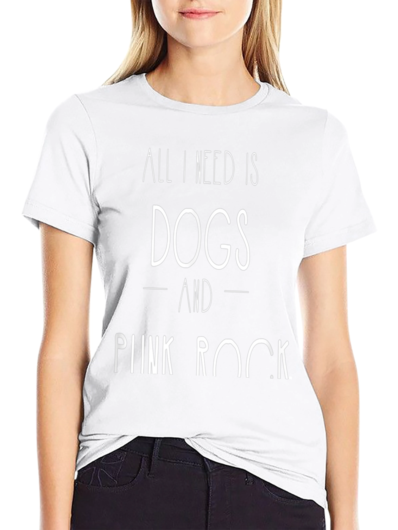 All I Need Is Dogs and Punk Rock Black T-Shirt