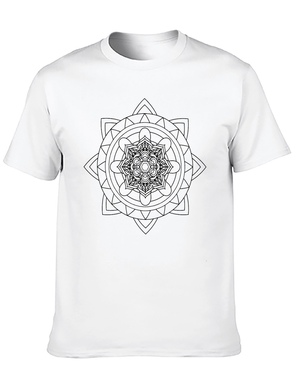Mens Black Mandala Print T-Shirt