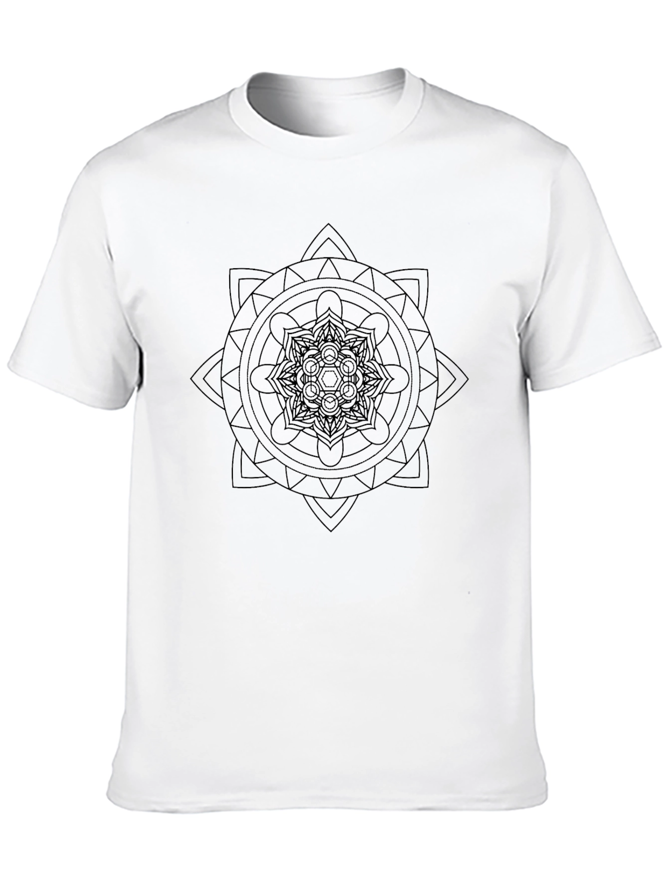 Mens Black Mandala Print T-Shirt
