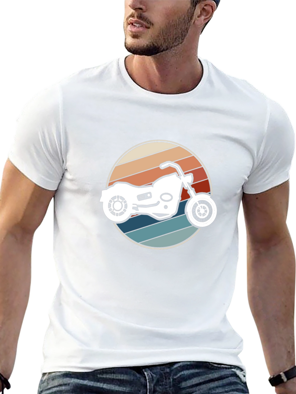 Retro Motorcycle Graphic T-Shirt