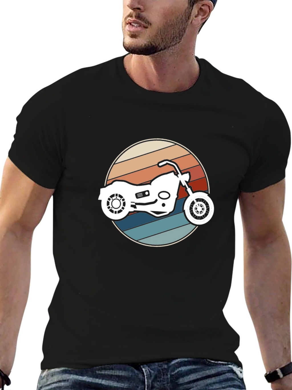 Retro Motorcycle Graphic T-Shirt