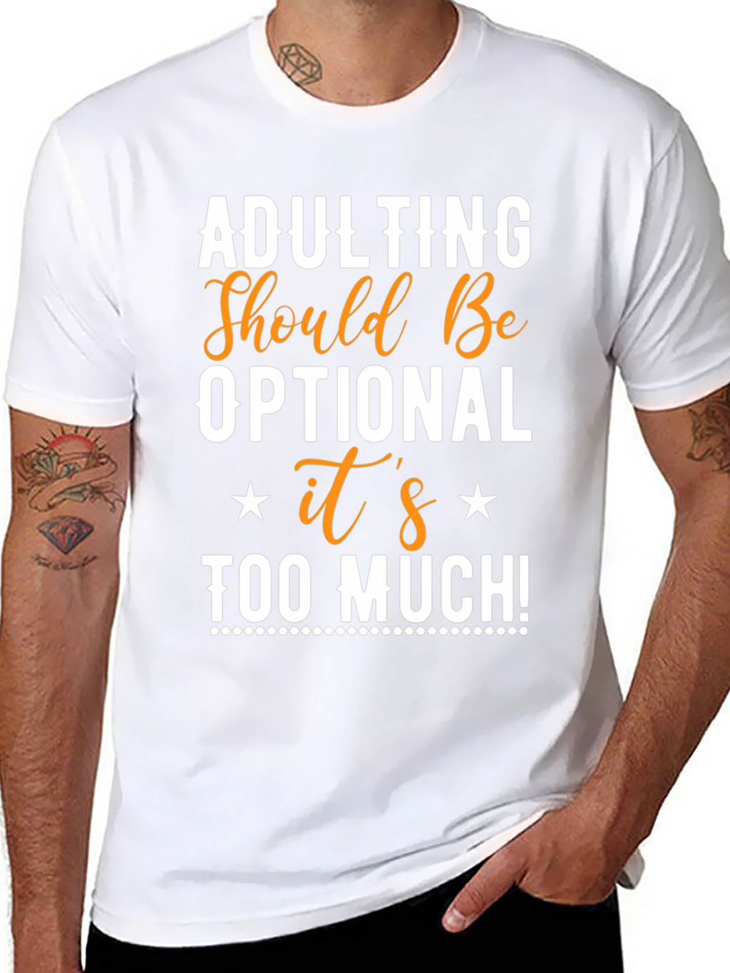 Adulting Optional Graphic Tee - Funny Slogan T-Shirt