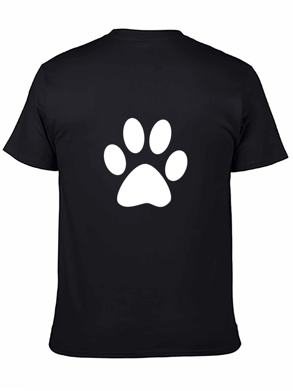 Paw Print T-Shirt - Casual Black Tee