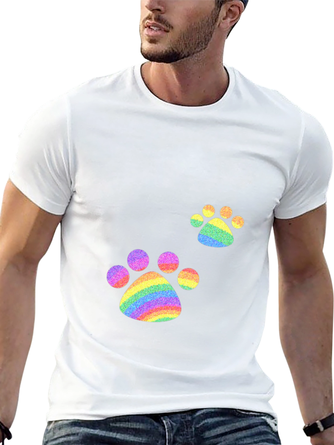 Rainbow Paw Print T-Shirt - Pride Apparel