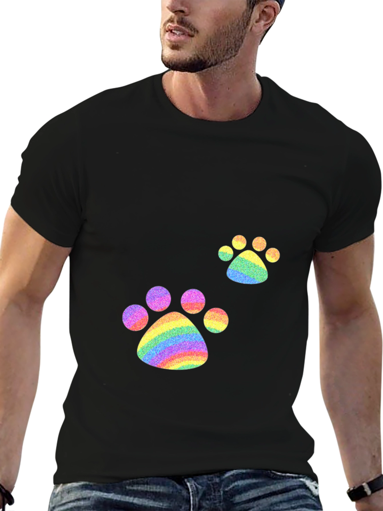 Rainbow Paw Print T-Shirt - Pride Apparel