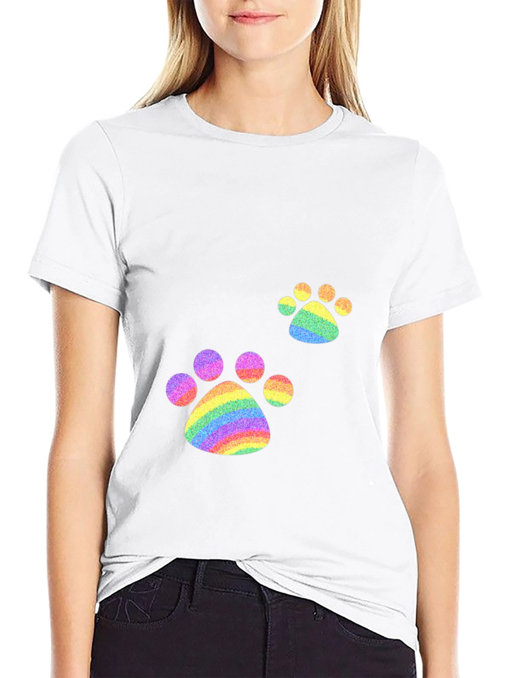 Rainbow Paw Print T-Shirt - Pride Apparel