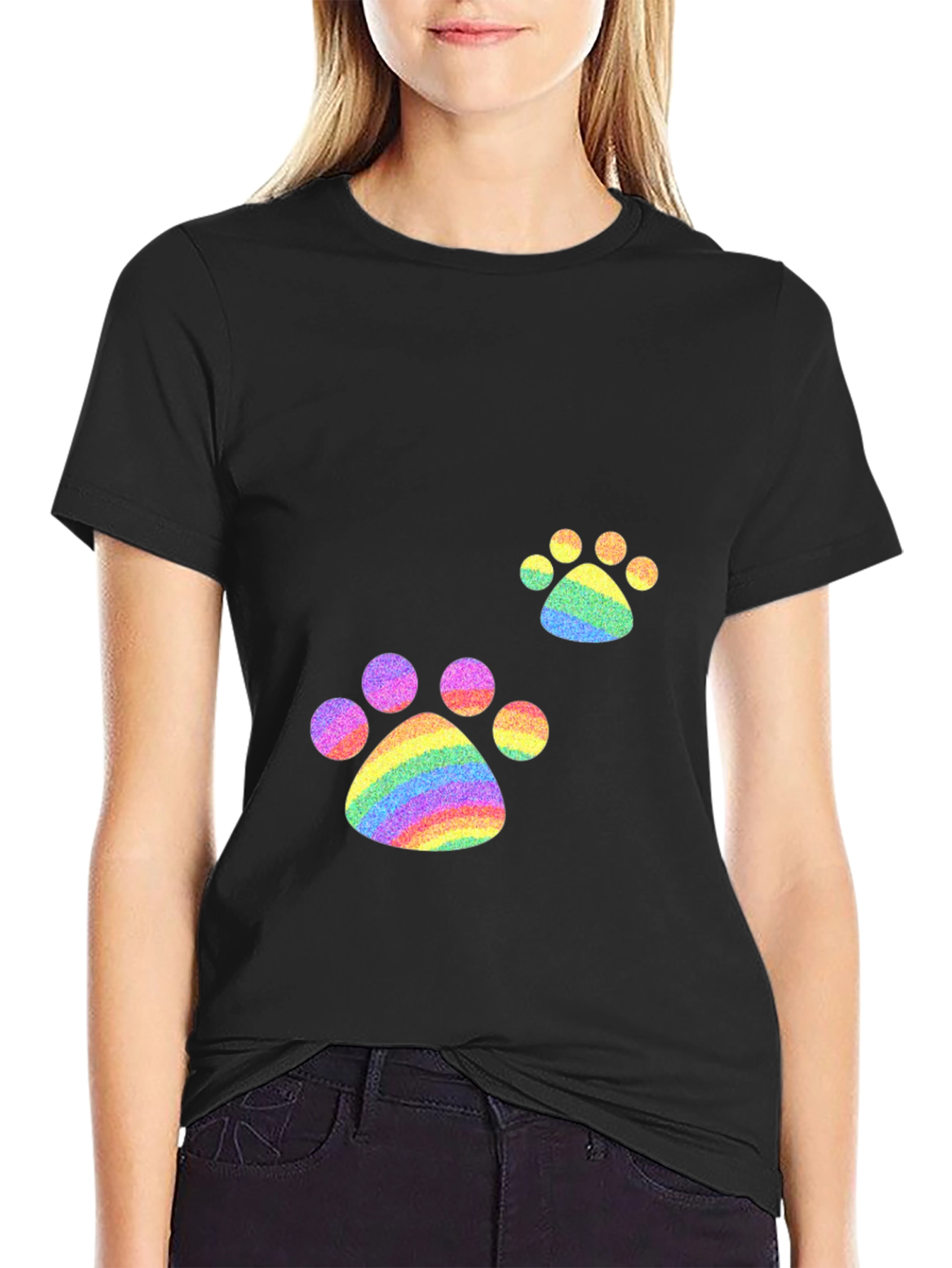 Rainbow Paw Print T-Shirt - Pride Apparel