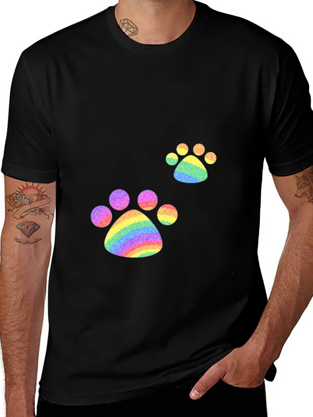 Rainbow Paw Print T-Shirt - Pride Apparel