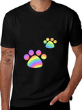 Rainbow Paw Print T-Shirt - Pride Apparel