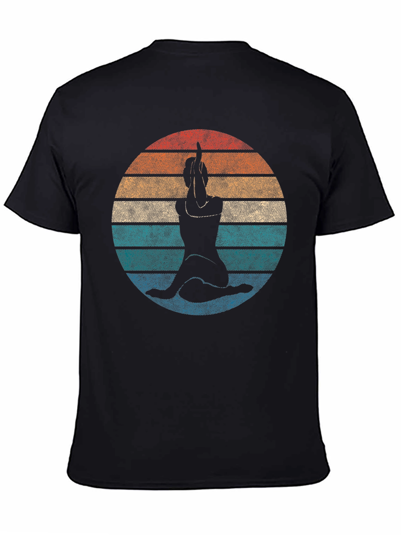 Yoga Pose Retro Sunset Graphic Tee