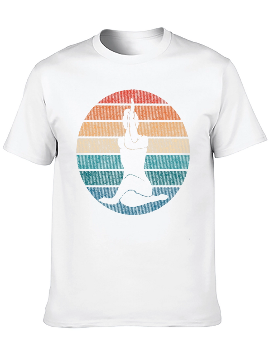 Yoga Pose Retro Sunset Graphic Tee