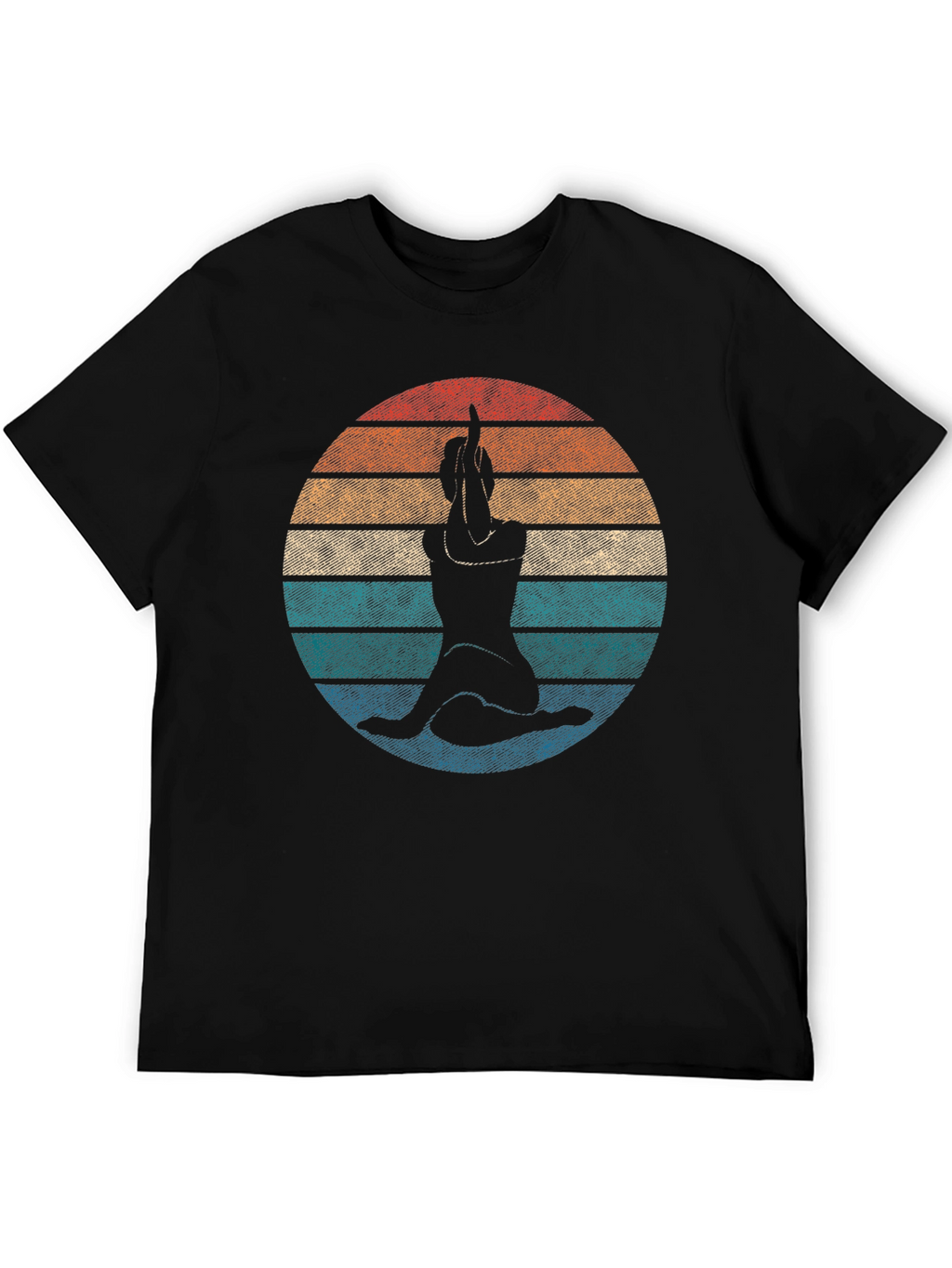 Yoga Pose Retro Sunset Graphic Tee